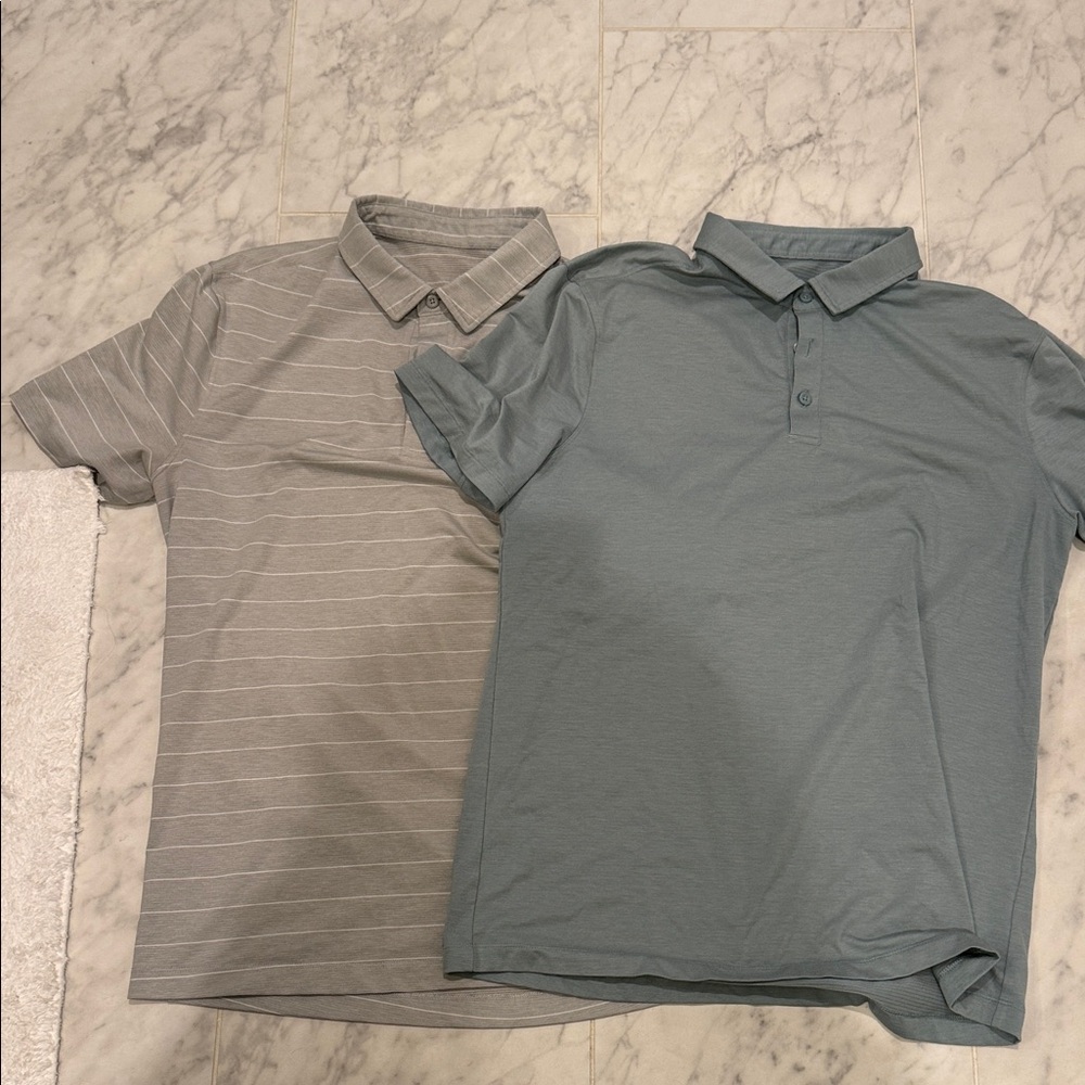 lululemon athletica Gray and Teal Polo Shirts